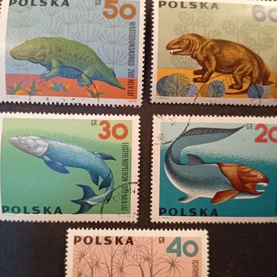 Lot timbres les poissons 🐟 a la préhistoire 